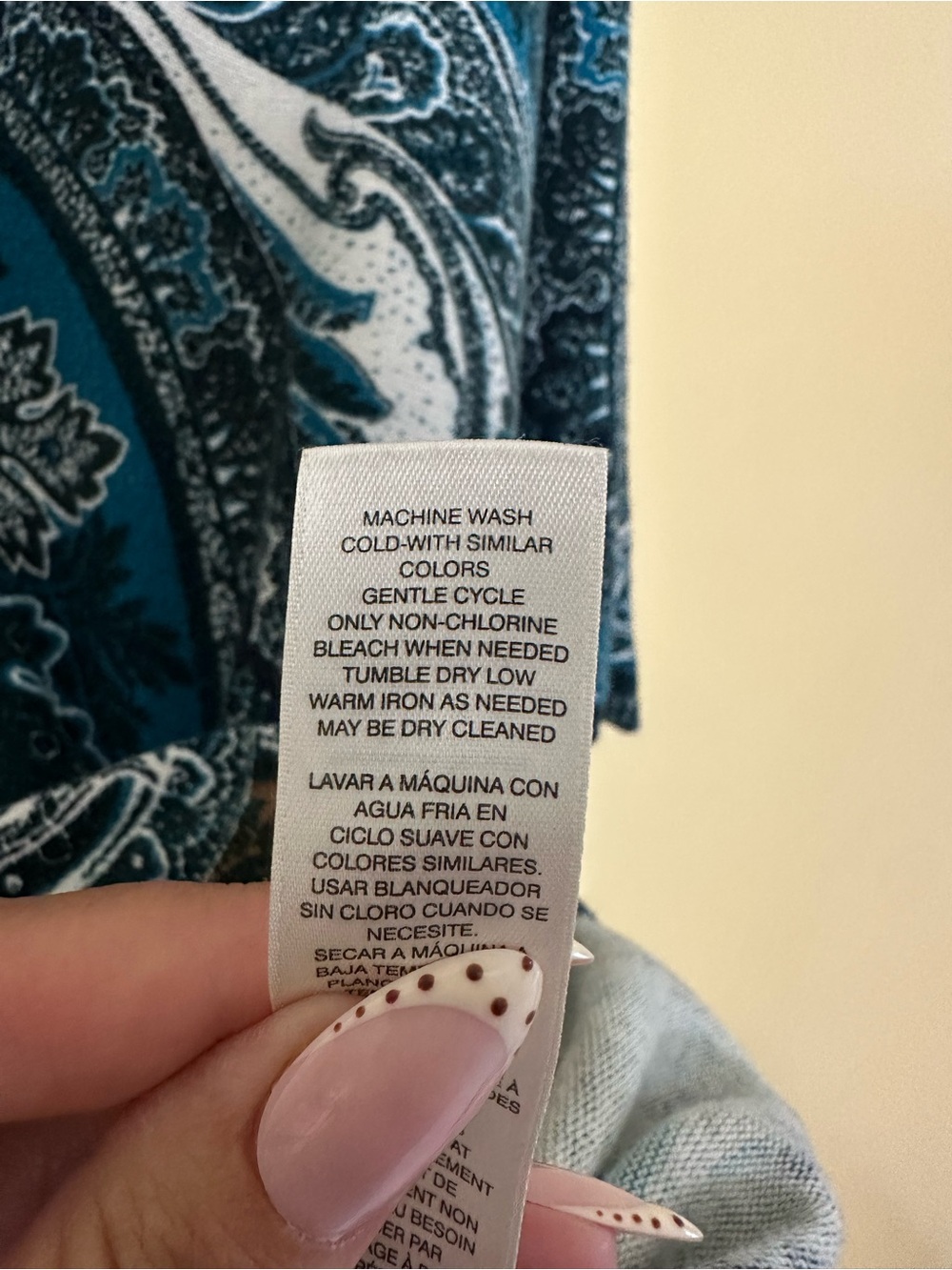 Chico’s Round Neck Paisley Print Pullover Sweater Women 3/XL Blue - Picture 5 of 6